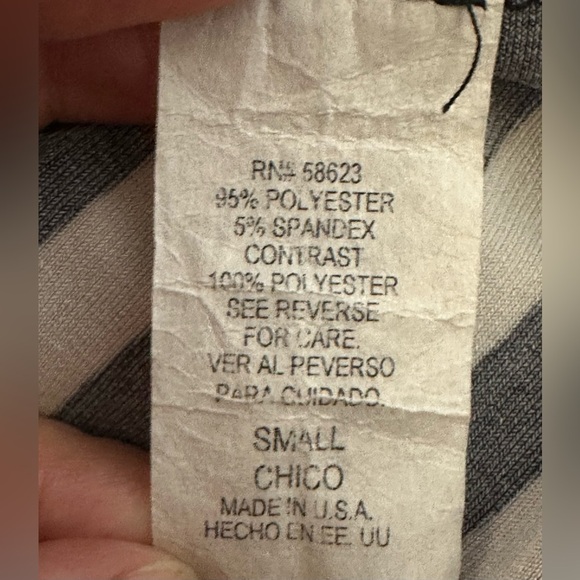 Ellen Parker dress sleeveless stretchy white/black stripes sheer black trim - Picture 2 of 13